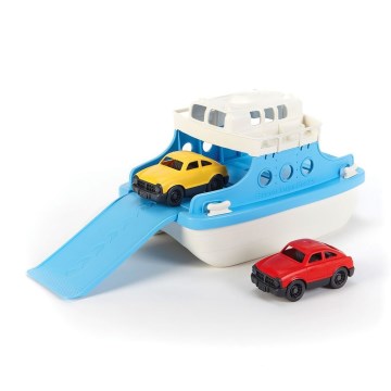 Green Toys - Ферибот с автомобили бял/син
