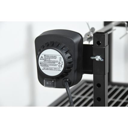 Грил за въглища с мотор 4W/230V черен