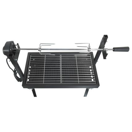 Грил за въглища с мотор 4W/230V черен