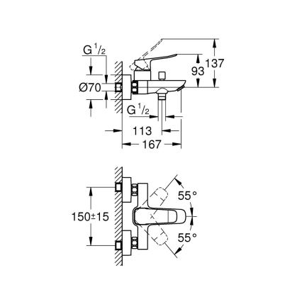 GROHE 1018720000 - Смесител за вана DICE, гланцов хром