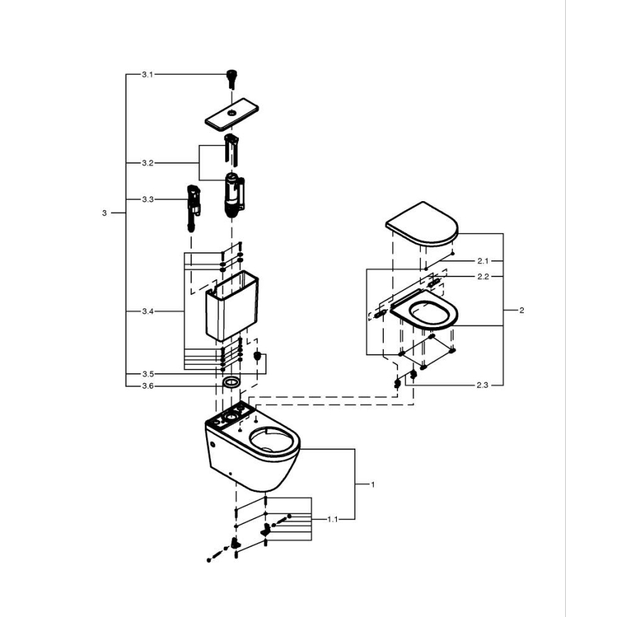 GROHE 102513SH00 - Комплект за WC EURO CERAMIC 67,3 x 37,6 x 79,2 см керамика/бяла