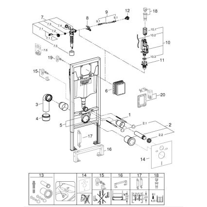 GROHE 103847SH00 - Комплект 5 в 1 SOLIDO 1,13 м, издръжливо бял