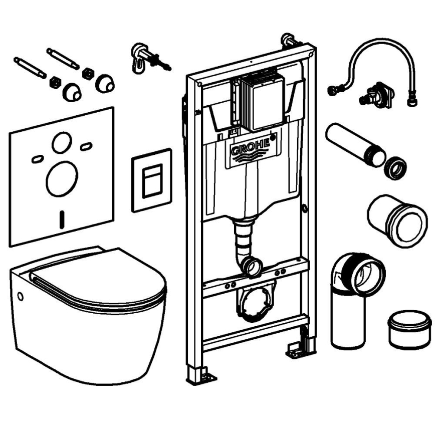 GROHE 103847SH00 - Комплект 5 в 1 SOLIDO 1,13 м, издръжливо бял