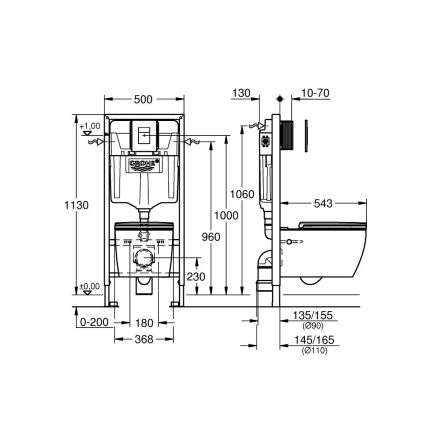 GROHE 103847SH00 - Комплект 5 в 1 SOLIDO 1,13 м, издръжливо бял