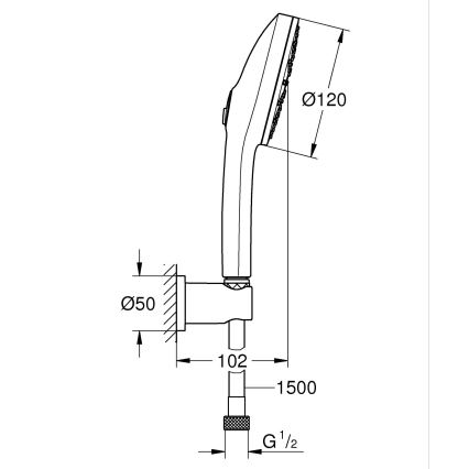 GROHE 1348650000 - Комплект за душ VITALIO JOY+ 120 мм лъскав хром