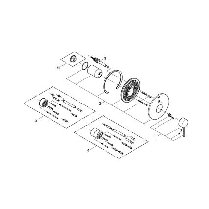 GROHE 19285001 - Вграден смесител за вана ESSENCE, полирано хромово покритие