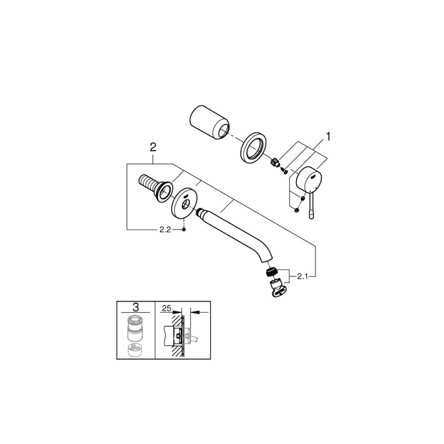 GROHE 19408DL1 - Смесител за умивалник за монтаж с две отвора ESSENCE 183 мм, бронзово покритие