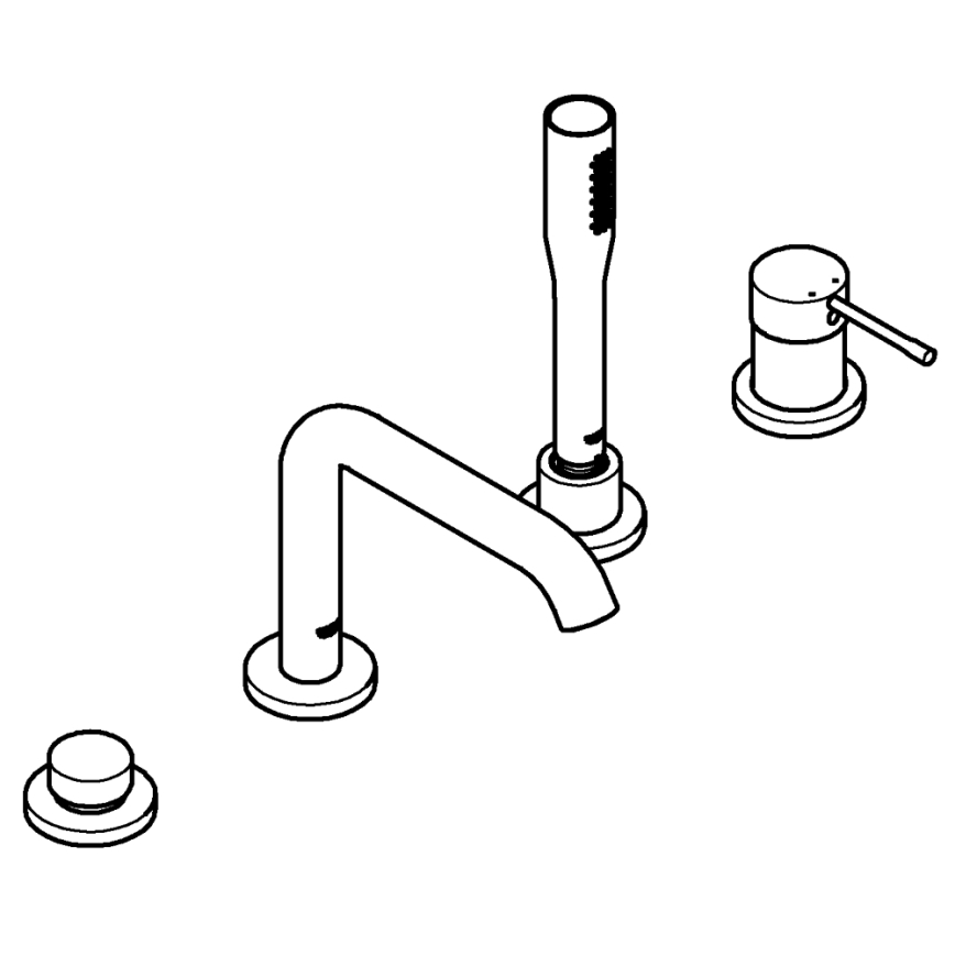 GROHE 19578001 - Комплект за вана с четири отвора ESSENCE 197 mm лъскав хром