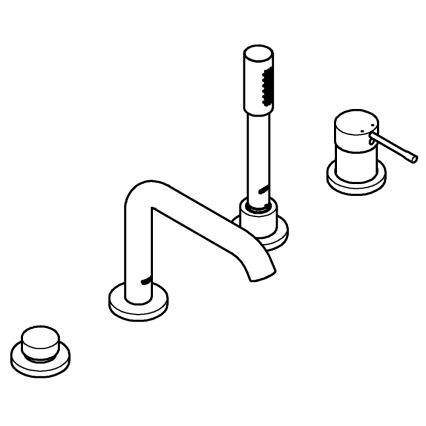 GROHE 19578DC1 - Комбинация за вана с 4 отвора ESSENCE, неръждаема стомана