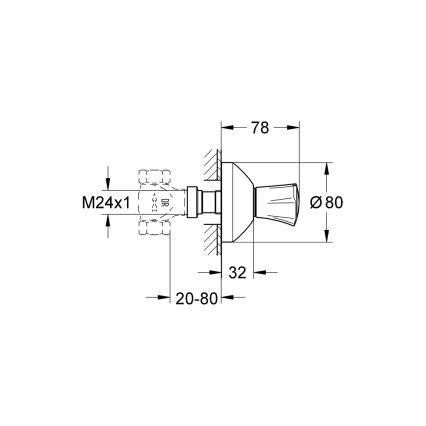 GROHE 19808001 - Горна част за вграден смесител COSTA L лъскав хром