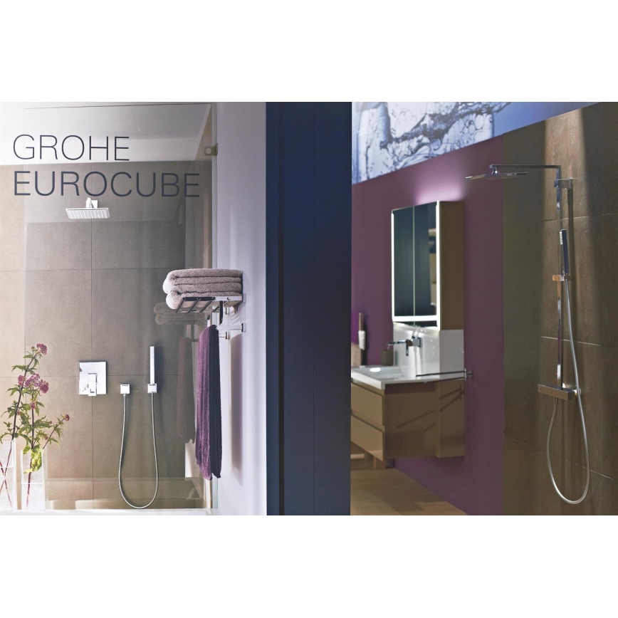 GROHE 19895000 - Двуотворен смесител за мивка EUROCUBE 171 mm хром гланц