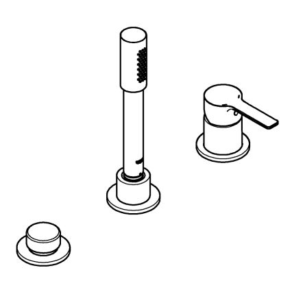 GROHE 19965001 - Тримонтажен смесител за вана LINEARE блестящ хром