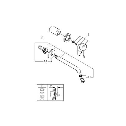 GROHE 19967DC1 - Смесител за умивалник с два отвора ESSENCE 230 mm, от неръждаема стомана