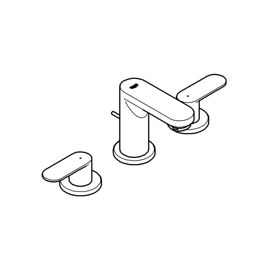 GROHE 20187000-Смесител за умивалник с три отвора EUROSMART COSMOPOLITAN DN 15 хром