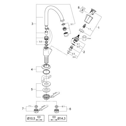GROHE 20393001 - Стоящ смесител COSTA L DN 15, лъскав хром