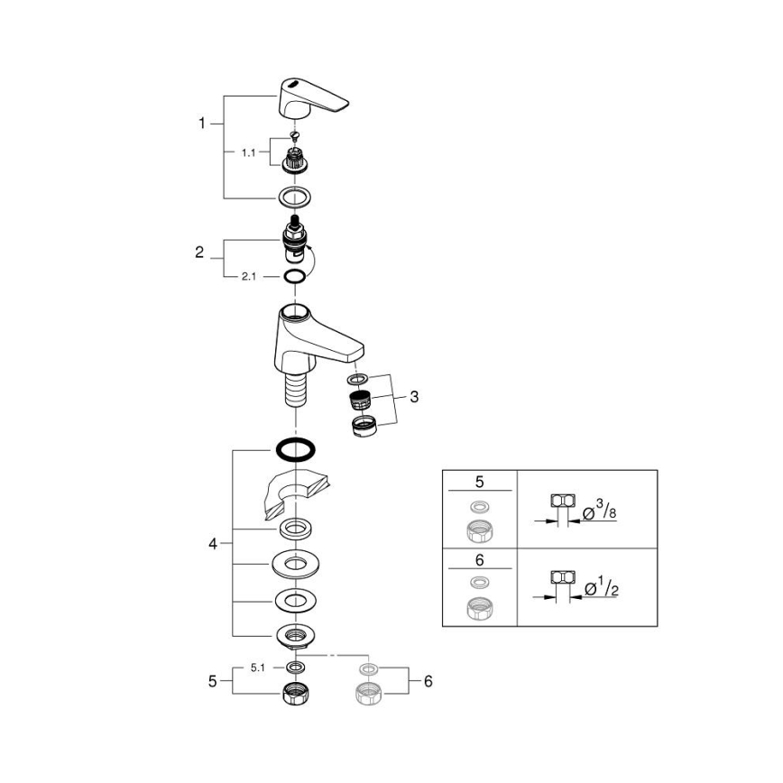GROHE 20577000 - Стоящ вентил START FLOW DN 15 блестящ хром