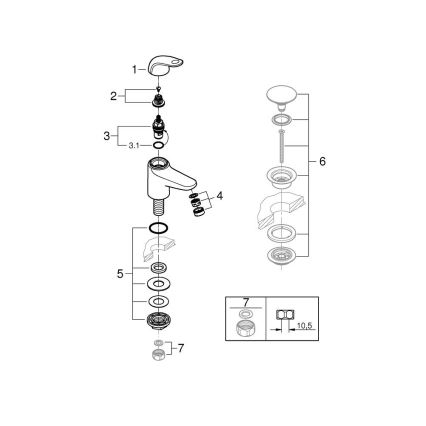 GROHE 20617001 - стоящ вентил SWIFT размер XS, гланцов хром