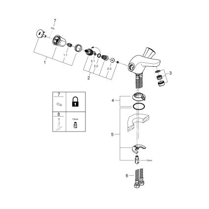GROHE 21100001 - Смесител за умивалник COSTA L DN 15, лъскав хром