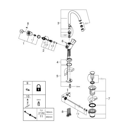 GROHE 21375001 - Смесител за умивалник COSTA L лъскав хром