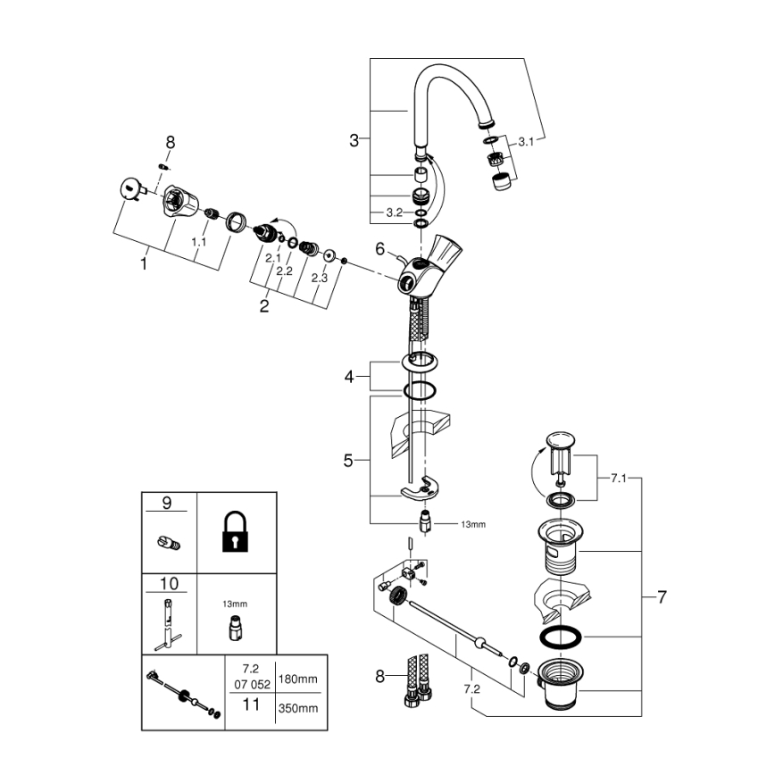 GROHE 21375001 - Смесител за умивалник COSTA L лъскав хром
