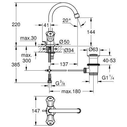 GROHE 21375001 - Смесител за умивалник COSTA L лъскав хром