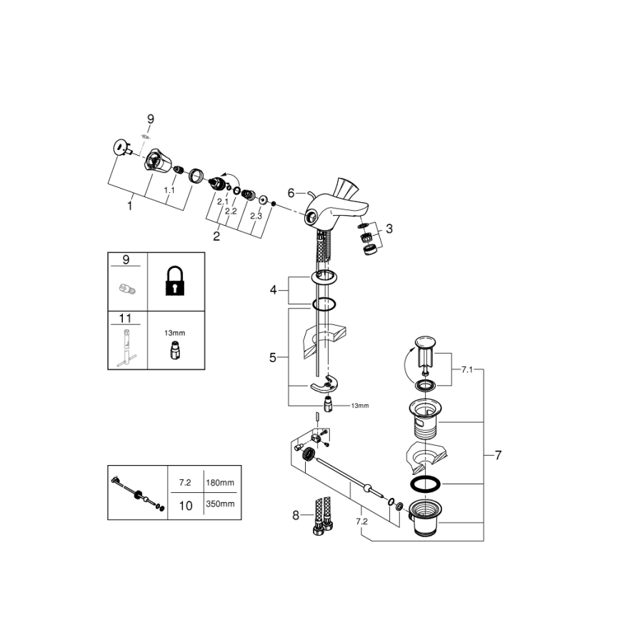 GROHE 21390001 - Смесител за умивалник COSTA L DN 15 хром гланц