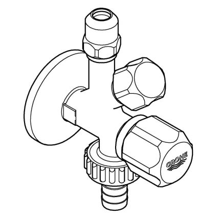 GROHE 22036000 - Комбиниран ъглов вентил ORIGINAL WAS® DN 15, лъскав хром
