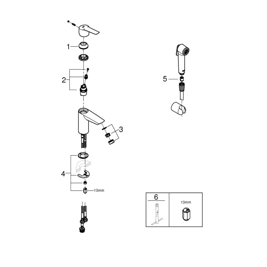 GROHE 231232433 - Смесител за мивка START DN 15, размер S, черен