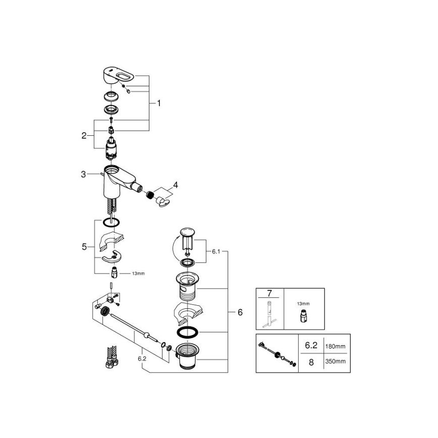 GROHE 23338000 - Смесител за биде BAULOOP, лъскав хром