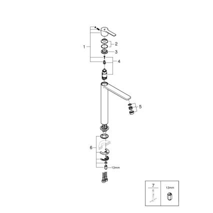 GROHE 23405AL1 - Смесител за умивалник LINEARE, размер XL, графит