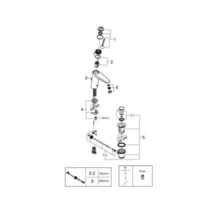 GROHE 23427000 - Смесител за умивалник EURODISC JOY DN 15 размер M блестящ хром