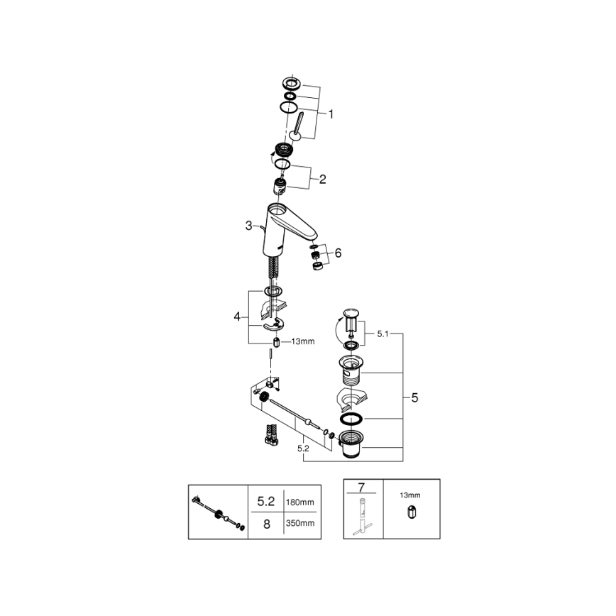 GROHE 23427000 - Смесител за умивалник EURODISC JOY DN 15 размер M блестящ хром