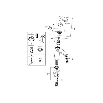 GROHE 23449002 - смесител за умивалник EURODISC COSMOPOLITAN размер M хром