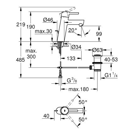 GROHE 23450001 - Смесител за мивка CONCETTO M блестящ хром