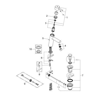 GROHE 23450001 - Смесител за мивка CONCETTO M, полирано хромово покритие
