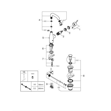GROHE 23462DL1 - смесител за умивалник ESSENCE размер M бронзов