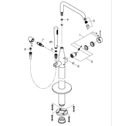 GROHE 23491GN1 - Смесител за вана ESSENCE 277 мм златен