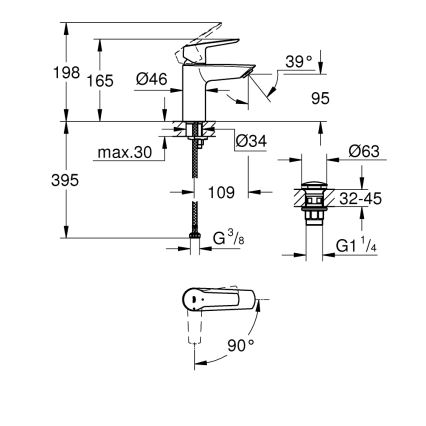 GROHE 23551002 - Смесител за умивалник START размер S лъскав хром
