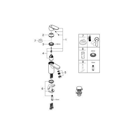 GROHE 23586000 - Смесител за умивалник GET, размер S, лъскав хром