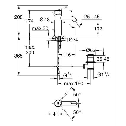 GROHE 23589DC1 - Смесител за умивалник ESSENCE размер S неръждаема стомана