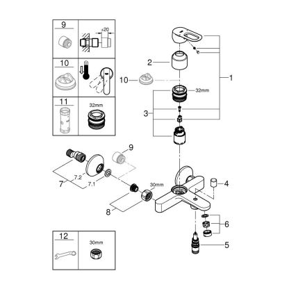 GROHE 23603000 - Смесител за вана BAULOOP DN 15 лъскав хром