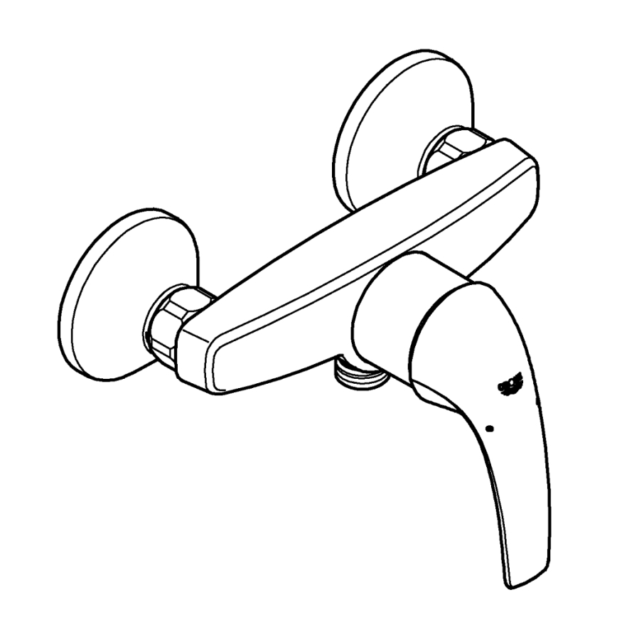 GROHE 23631000 - Смесител за душ BAUCURVE 150 mm блестящ хром