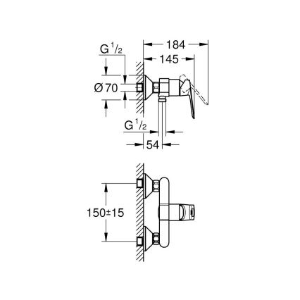 GROHE 23634000 - Душ смесител BAULOOP DN 15, лъскав хром