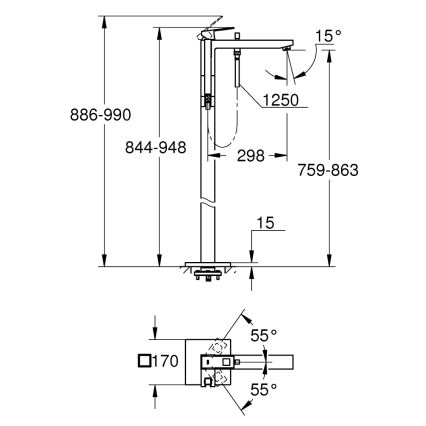 GROHE 23672001 - Смесител за вана EUROCUBE 298 мм лъскав хром