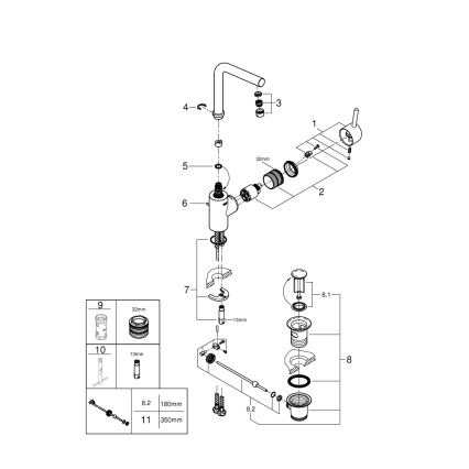 GROHE 23739002 - Смесител за умивалник CONCETTO 291 mm лъскав хром