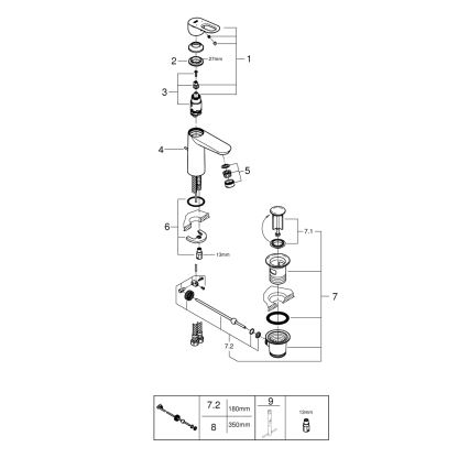 GROHE 23762000 - Смесител за умивалник BAULOOP DN 15, лъскав хром