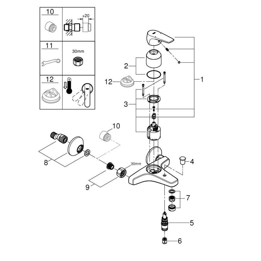 GROHE 23772000 - Смесител за вана START FLOW 150 мм, полирано хромово покритие