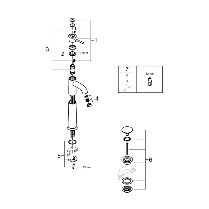GROHE 23784000 - Смесител за умивалник START CLASSIC 357 mm лъскав хром