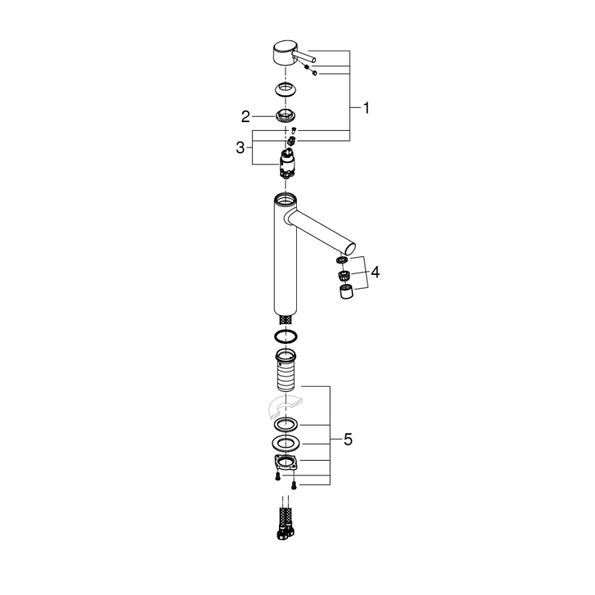 GROHE 23920001 - Смесител за умивалник CONCETTO, размер XL, полирано хромово покритие
