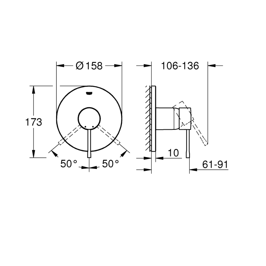GROHE 24057GN1 - Душ смесител ESSENCE, четкано злато